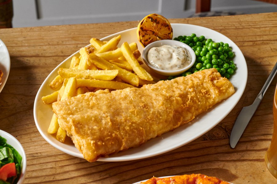 brewers fayre new lunch menu, fish and chips