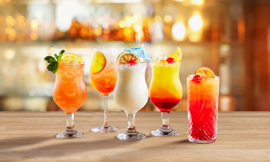 brewers fayre coloured cocktail drinks